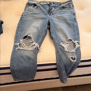 American Eagle Outfitters Light Blue Distressed Boyfriend Jeans